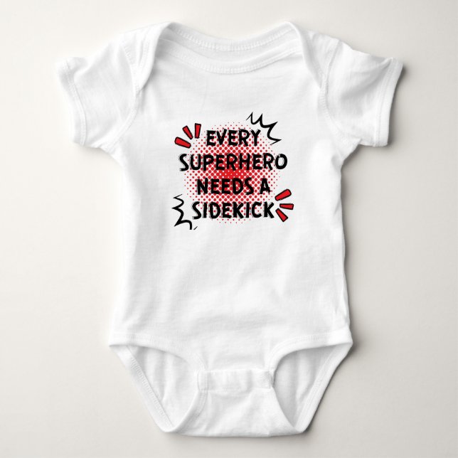 Body Para Bebé Cada superhéroe necesita un equipo de tiro (Anverso)
