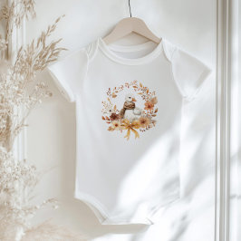 Body Para Bebé Caída Silly Goose Rústico Wreath Bow Ducha bebé