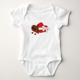 Body Para Bebé Caja de regalo de chocolate en forma de corazón - 