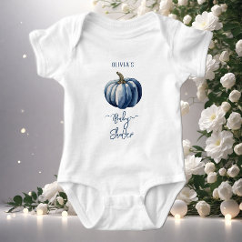 Body Para Bebé Calabaza azul acuarela niño niño ducha camiseta
