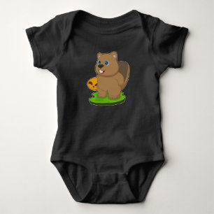 Body Para Bebé Calabaza de Beaver Halloween