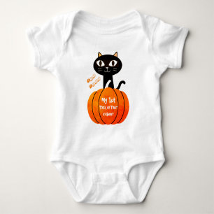 Body Para Bebé Calabaza de gato de Naranja blanco negro mi primer