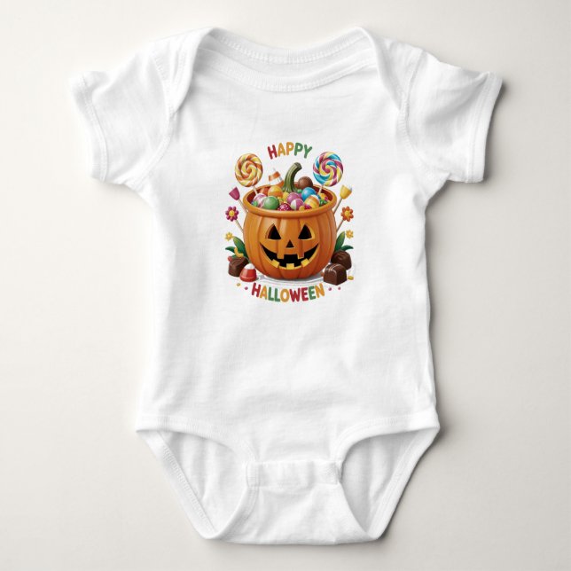 Body Para Bebé Calabaza de Halloween (Anverso)