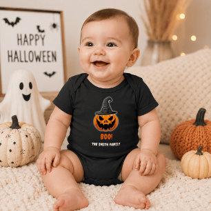 Body Para Bebé Calabaza de Halloween “¡BOO!” – Nombre Personaliza