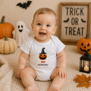 Body Para Bebé Calabaza de Halloween “¡BOO!” – Nombre Personaliza