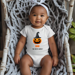 Body Para Bebé Calabaza de Halloween "BOO!" - Nombre personalizad