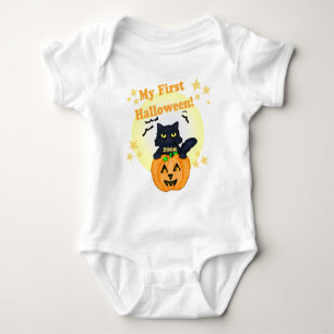 Body Para Bebé Calabaza de Halloween y camiseta del gato