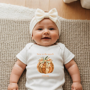 Body Para Bebé Calabaza de parches boho recién llegada al huerto 