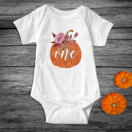 Body Para Bebé Calabaza floral de primer cumpleaños