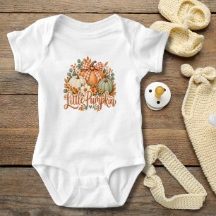 Body Para Bebé Calabaza Otoño Floral Coquette Lazo Bebé