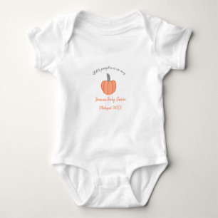 Body Para Bebé Calabaza pequeña en camino ducha de bebé gris nara
