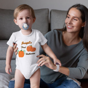 Body Para Bebé Calabaza personalizada para el primer Halloween de