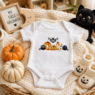 Body Para Bebé Calabazas fantasmas murciélagos lindos de Hallowee