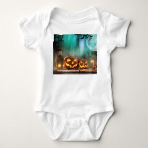 Body Para Bebé Calabazas y murciélagos de Halloween