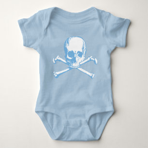 Body Para Bebé Calavera Azul Y Camiseta De Los Huesos