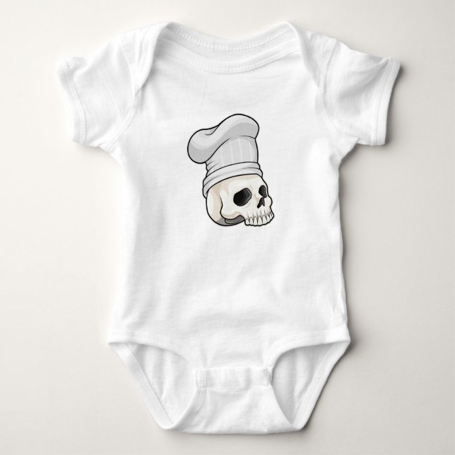 Body Para Bebé Calavera como cocinar con el gorra del chef (Anverso)