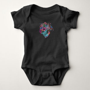 Body Para Bebé Calavera de Flor