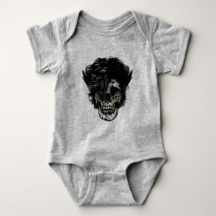 Body Para Bebé Calavera de Rockstar con Cabello Salvaje