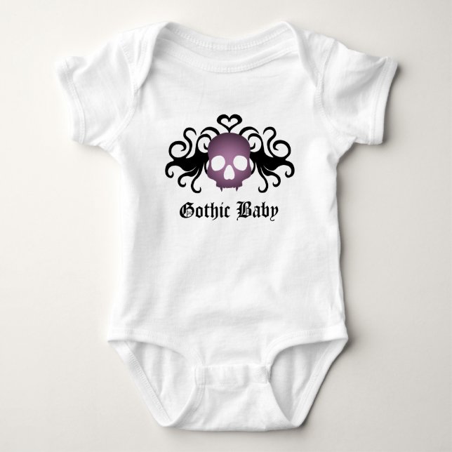 Body Para Bebé Calavera morada (Anverso)