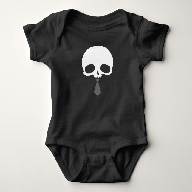 Body Para Bebé Calavera personalizable con corbata (Anverso)