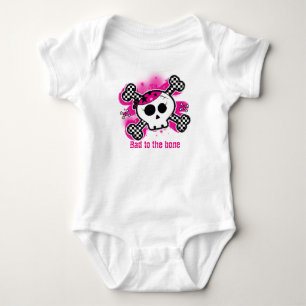 Body Para Bebé Calavera Rosa Bebé Personalizado Uno Pieza