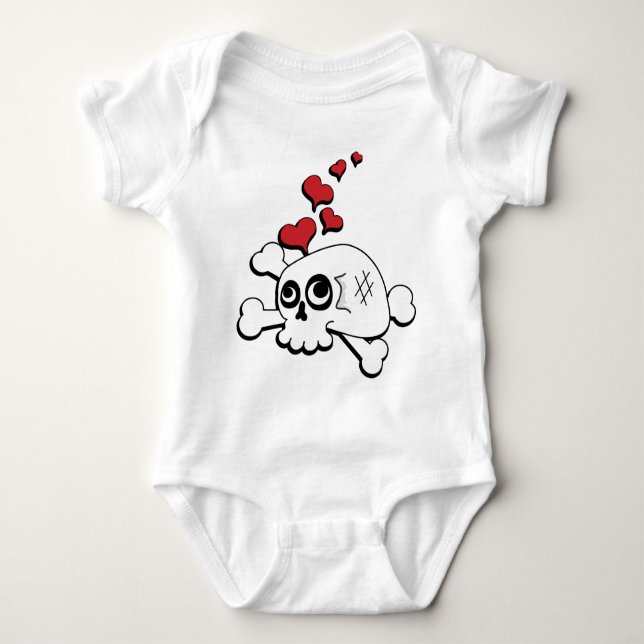 Body Para Bebé Calavera y corazón (Anverso)