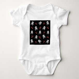 Body Para Bebé Calaveras y Cerezas RAB Rockabilly en Negro