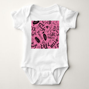 Body Para Bebé Caligrafía de chicas: Patrón de moda sin foco