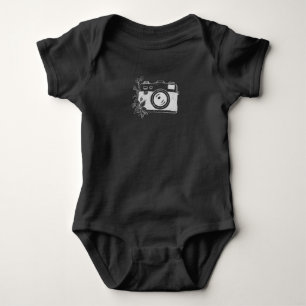 Body Para Bebé Cámara Vintage - Boceto Floral