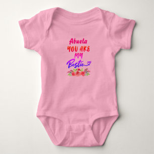Body Para Bebé Cambia el nombre de Abuela Eres mi mejor amiga Flo