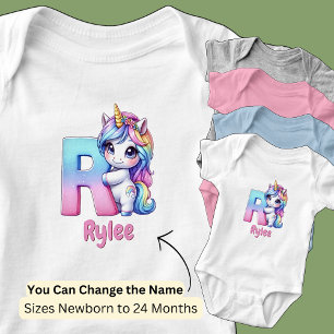 Body Para Bebé Cambia el nombre lindo rosa azul letra R adorable 
