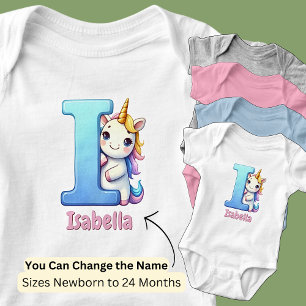 Body Para Bebé Cambia el nombre lindo rosa azul lindo letra I Uni