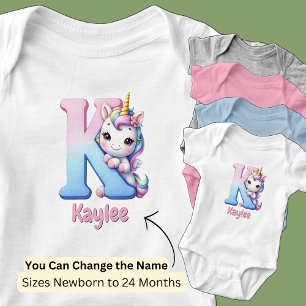 Body Para Bebé Cambiar Nombre Rosa Bonito Azul Lindo Letra K Unic
