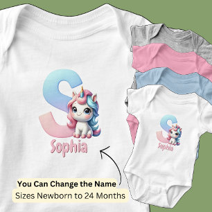 Body Para Bebé Cambiar Nombre Rosa Bonito Azul Lindo Letra S Unic