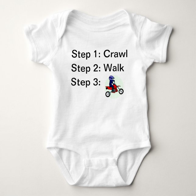 Body Para Bebé Caminata Crawl Motocross Rider Baby Bodysuit (Anverso)