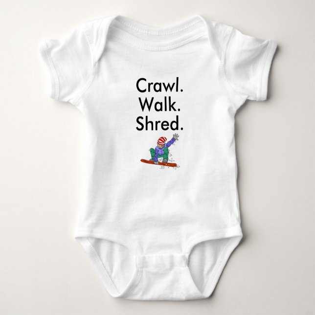Body Para Bebé Caminata Crawl Shred Snowboard Baby Bodysuit (Anverso)