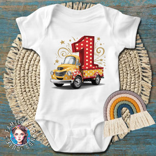 Body Para Bebé Camión de volteo para el 1er cumpleaños