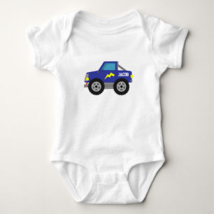 Body Para Bebé Camión Monstruo Azul de Carreras, para Bebés Varon