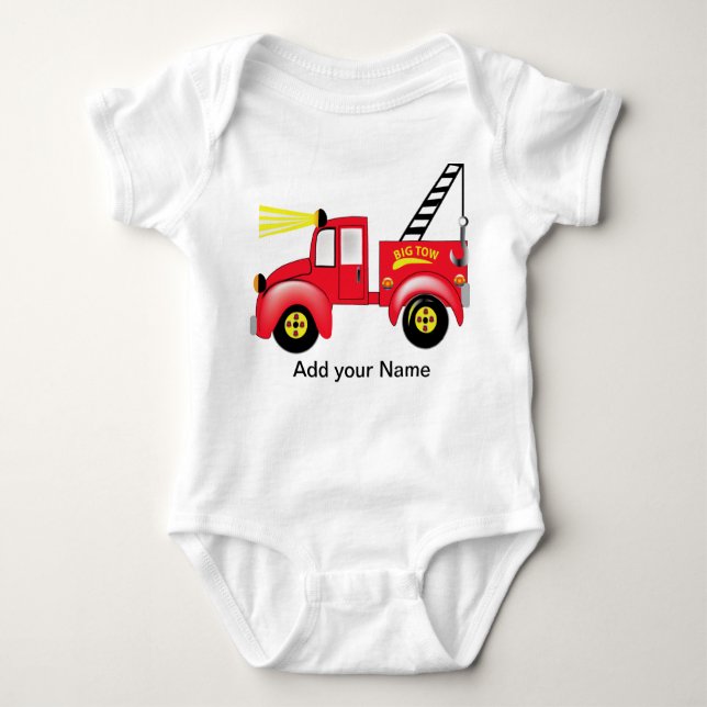 Body Para Bebé Camión remolcador "añade tu propio nombre" (Anverso)
