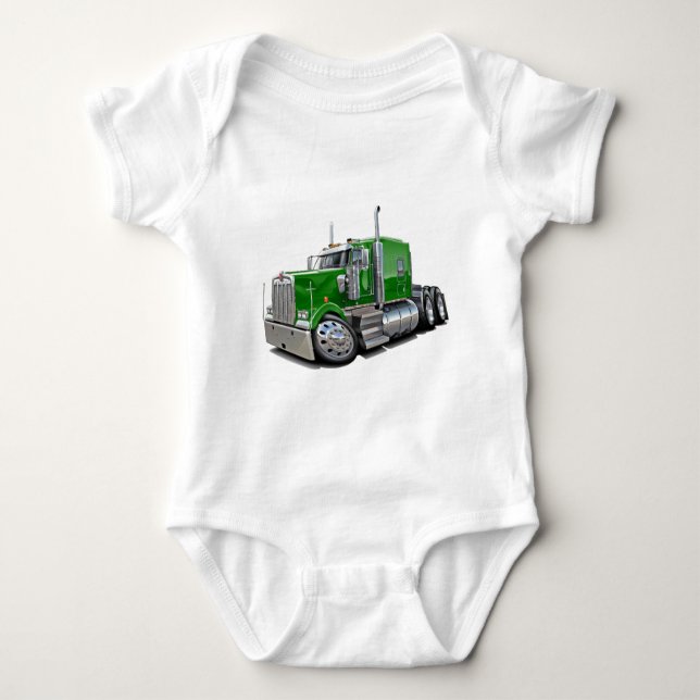 Body Para Bebé Camión verde de Kenworth w900 (Anverso)