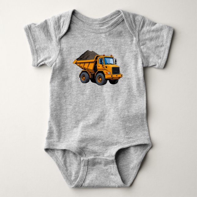 Body Para Bebé Camión volquete de construcción/movimiento de tier (Anverso)