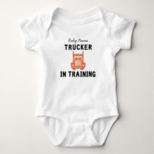 Body Para Bebé Camionero en entrenamiento Nombre del bebé del con
