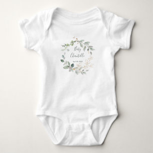 Body Para Bebé Camisas Bebés de Foliage verde y oro