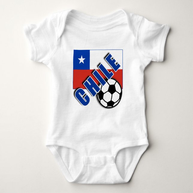Body Para Bebé Camisas de fans del Mundial de Fútbol CHILE (Anverso)