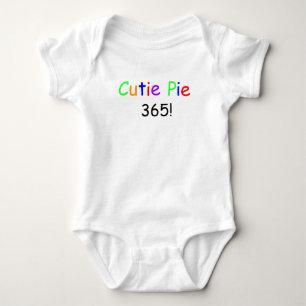Body Para Bebé Camisas de infantes Divertidas Cutie Pie 365