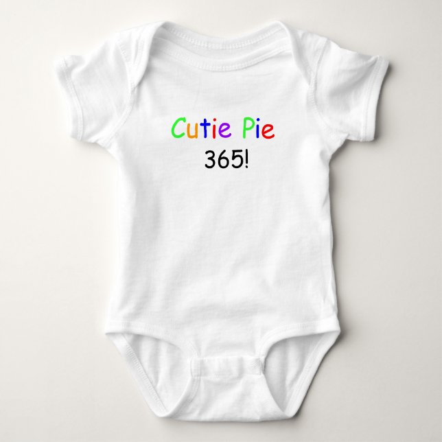 Body Para Bebé Camisas de infantes Divertidas Cutie Pie 365 (Anverso)