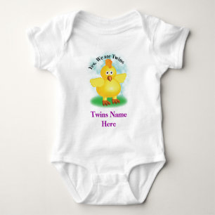 Body Para Bebé Camisas gemelas para bebés con una linda niña