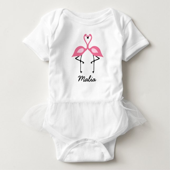 Body Para Bebé Camisas rosadas Flamingo Tutu (Anverso)