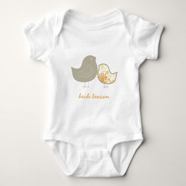 Body Para Bebé Camisas suaves y suaves damasquinados amarillos (Anverso)