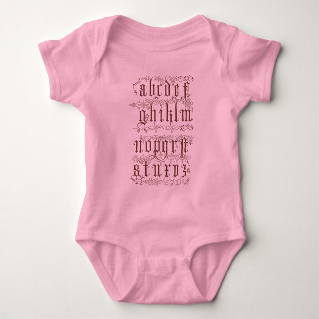 Body Para Bebé Camiseta alfabética (Anverso)